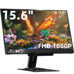 Monitor portátil: pantalla IPS Full HD de 15,6 pulgadas con soporte ajustable para computadora portátil 