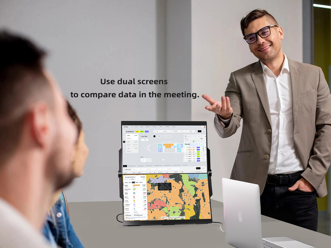 折りたたみ式デュアルコンピューターモニター、15.6インチ IPS FHD 